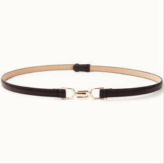 Slim Double Buckle Narrow Belt