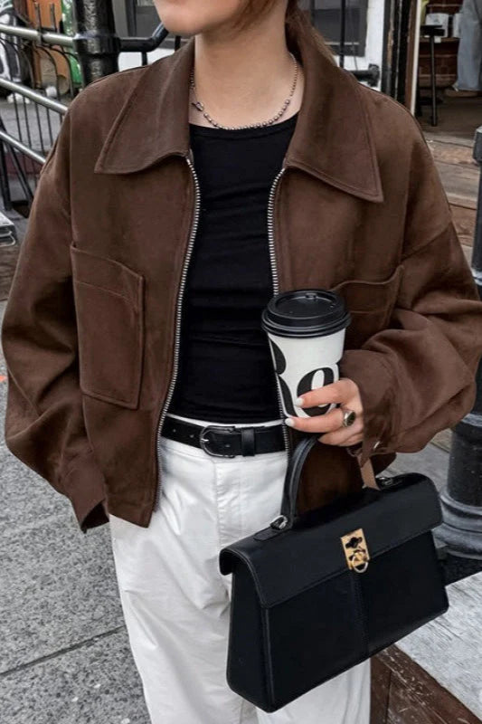 Brown Suede Oversized Vintage Jacket