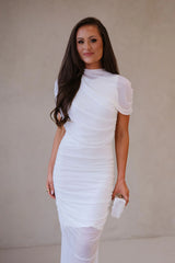 Camila Mesh Maxi Dress-Ivory