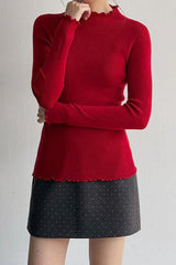 Polka Dot Wool A-Line Skirt