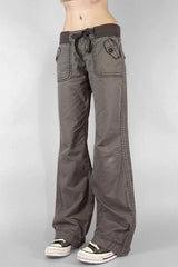 Multi Pocket Low Waist Bootcut Jeans