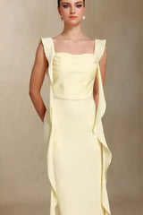 Elegant U Neck Sash Maxi Mermaid Prom Dress