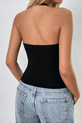 Bow Halter Backless Bodycon Halter Top