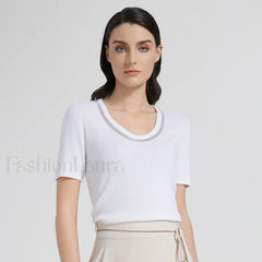 Wool Silk Vest Summer Casual T-Shirt