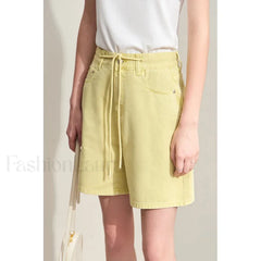 Minimalism Women Denim Casual Loose Retro Straight Short