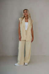 Shayla Wide Leg Trousers-Yellow