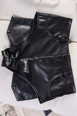 Black High Waist Slim Fit Casual Shorts