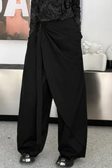 Minimalist Asymmetrical Belt Wide Leg Pants