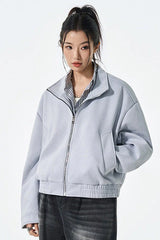 PU Leather Moto Style Longline Jacket