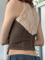 Patchwork Lace Corset Top