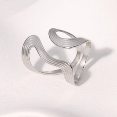 Geometric Stainless Steel Band Vintage Design Ring