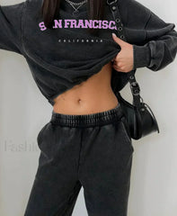 Retro Washed Cotton Long Sleeve Oversized T-Shirt
