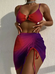 Tie-Dye Cover-Up Skirt Three Piece Set