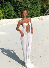Elegant Silver High-Waist Bikini Three Piece Set