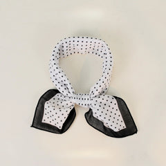 Polka Dot Faux Linen Square Hair Neck Sun Scarf