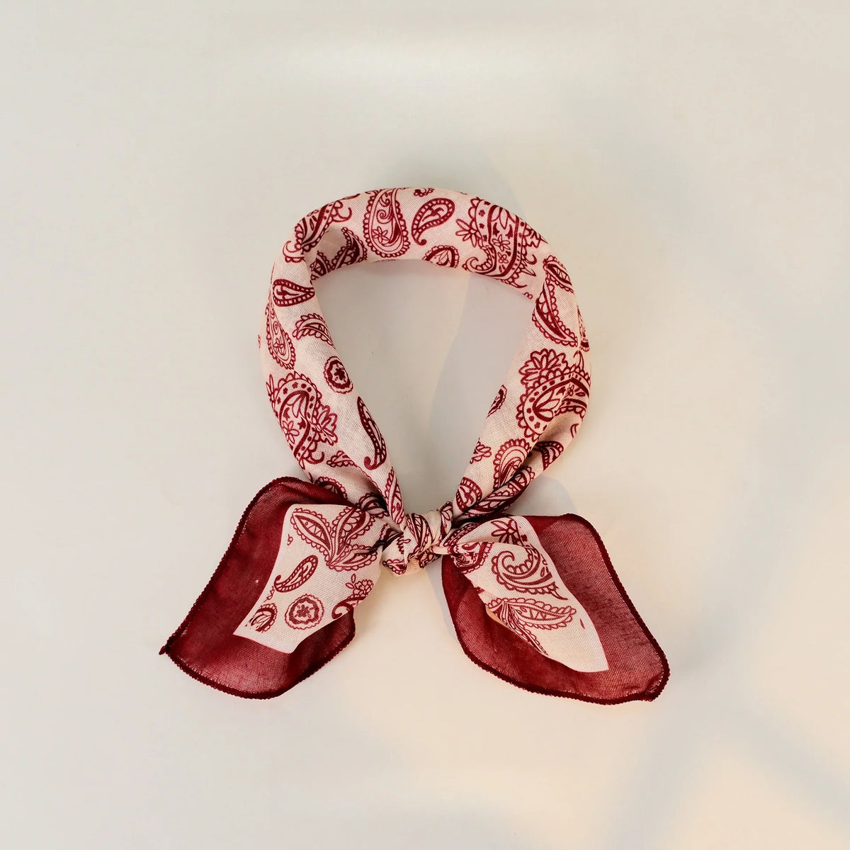 Paisley Faux Linen Square Hair Neck Sun Scarf