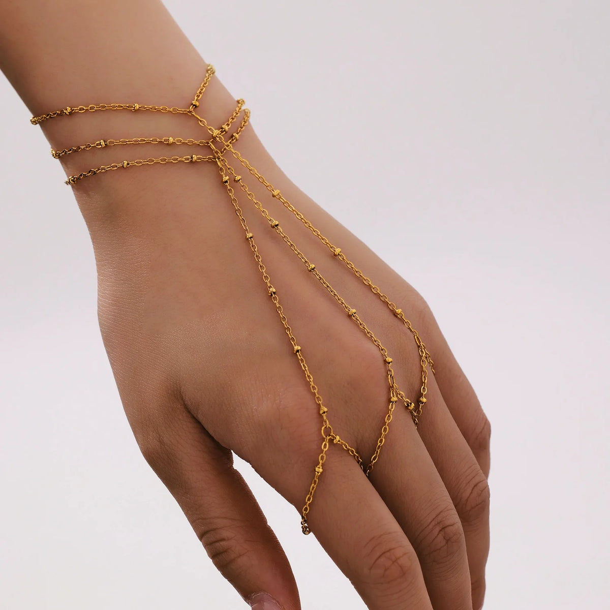 18K Gold Plated Stainless Steel Knuckle Finger Bracelet