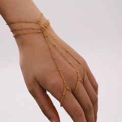 18K Gold Plated Stainless Steel Knuckle Finger Bracelet