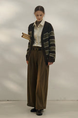 Relaxed Stripe Knit Cardigan
