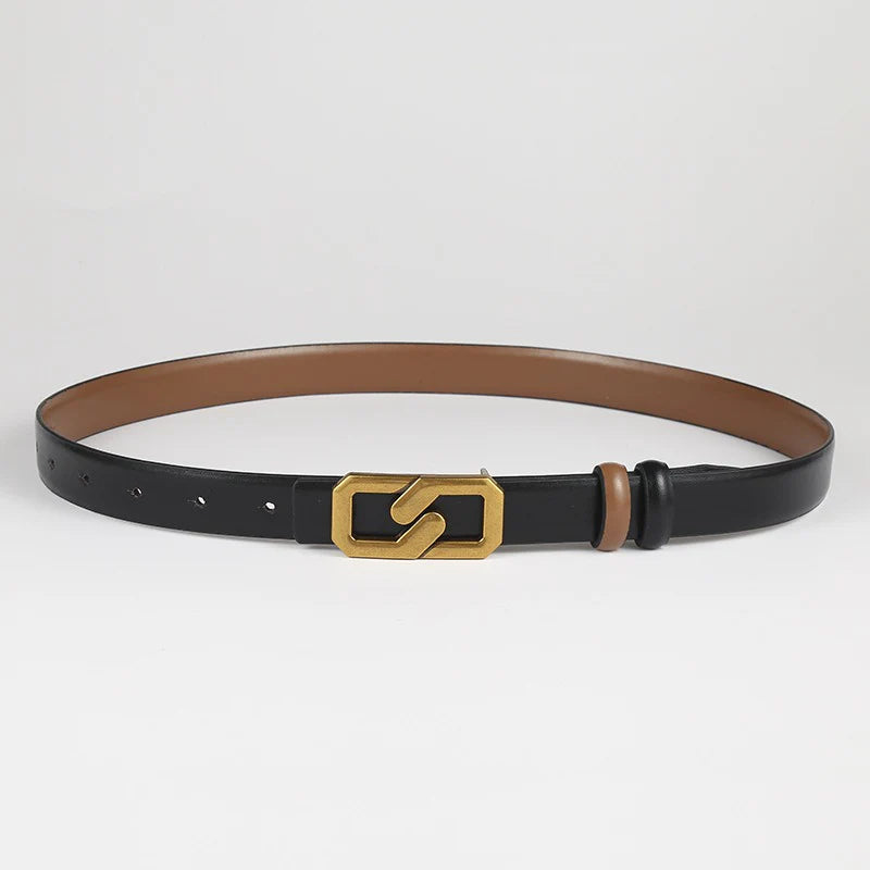 Color Block Reversible Double Sided Belt