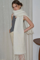 Glacier Blue Solid Wool Blend Scarf