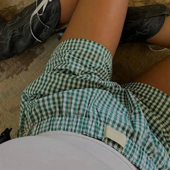Y2K Aesthetic Plaid Pajamas Short