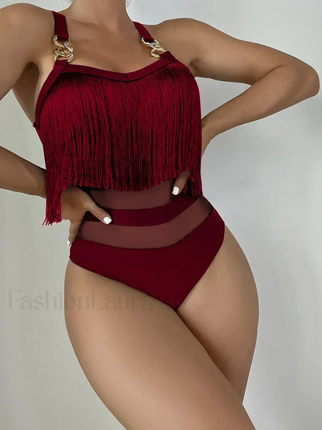 Tassel Spliced Metal Chain One Piece