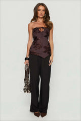 Floral Elegant Slim Fit Strapless Tube Top