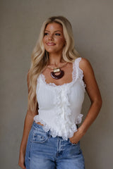 Minnie Sleeveless Sweater Top-Ivory