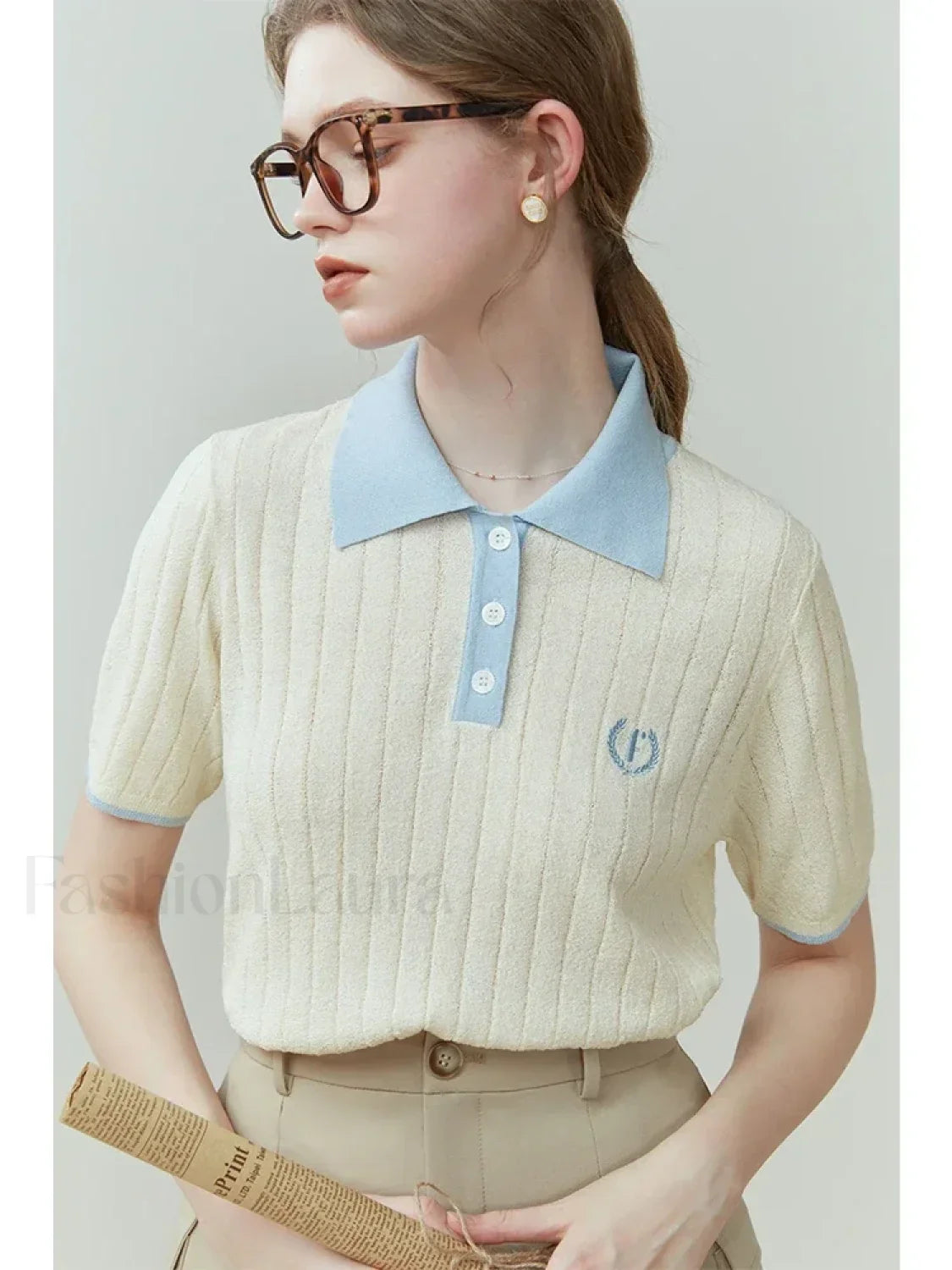 College Style Color Matching T-Shirt