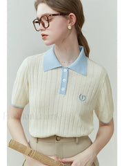 College Style Color Matching T-Shirt