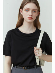 Solid White Round Neck T-Shirt