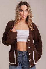 Color Block Pocket Cardigan