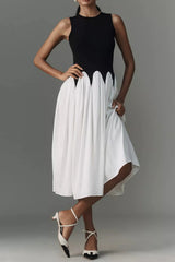 Casual Patchwork Color Block Slim Prom Dress