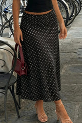 Polka Dot Sheer A-line Midi Skirt