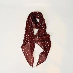Polka Dot Pearl Chiffon Long Thin Scarf