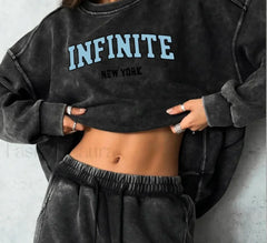 Retro Washed Cotton Long Sleeve Oversized T-Shirt