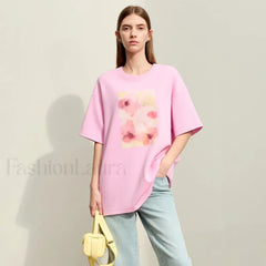 Flower Print Drop Sleeve T-Shirt