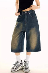 Vintage Cropped Wide High Waist Relaxed Jeans