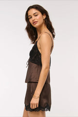 Contrast Lace Patchwork V Neck Cami