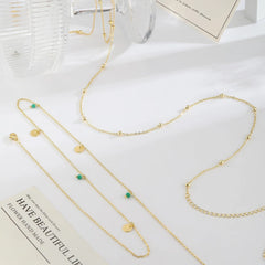 Minimal Turquoise Sequin Waist Chain Set