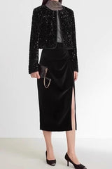 Black Velvet Sequin Jacket