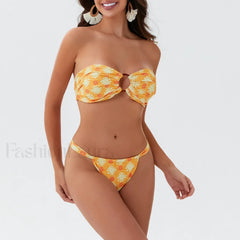 Bowknot Padded Halter Bikini Set