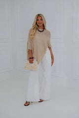Loving Life Poncho-Taupe