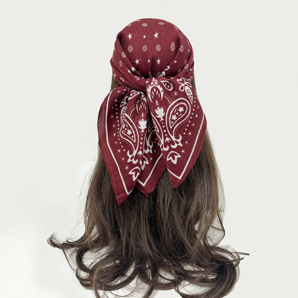 Paisley Print Mid Square Head Scarf