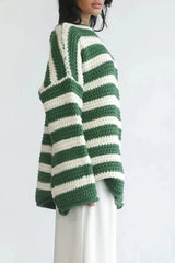 Striped Knit Casual Loose Sweater