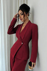 Long Sleeve Two Piece Blazer Pants Set