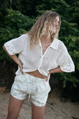 Casual Cardigan Crochet Hollow Blouse