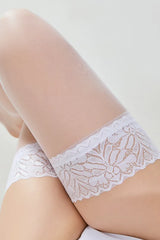 Plus Size Sheer Lace Thigh-High Stockings