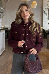 Cropped Retro Buttoned Jacket